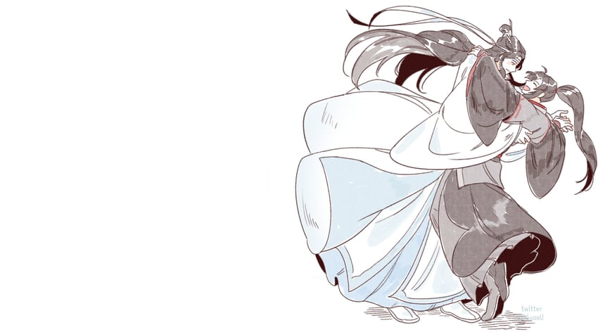 wei wuxian and lan wangji (modao zushi) drawn by 6uoou