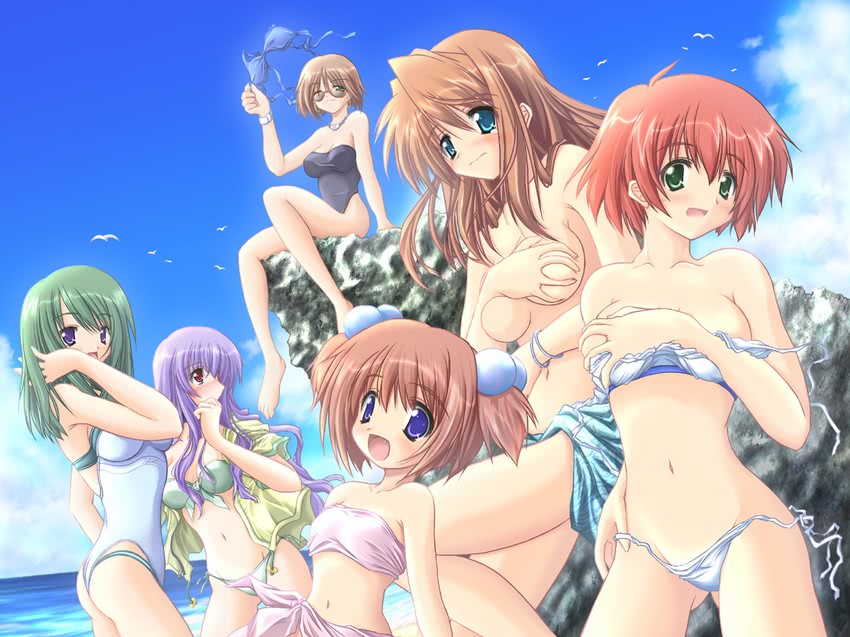yukizakura himeno, nakazato sakura, yukizakura ibuki, yukizakura momiji, ayase shion, and 1 more (komorebi no namikimichi) drawn by yuuki_mitsuru