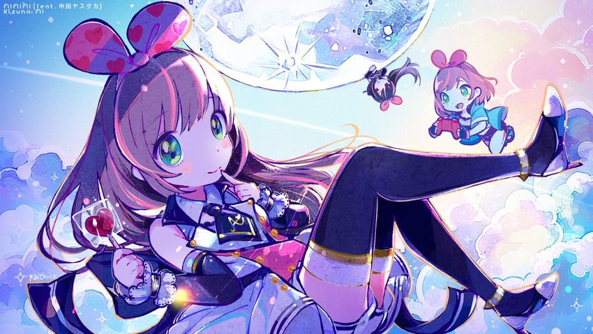 kizuna ai and black ai (kizuna ai inc.) drawn by kiato