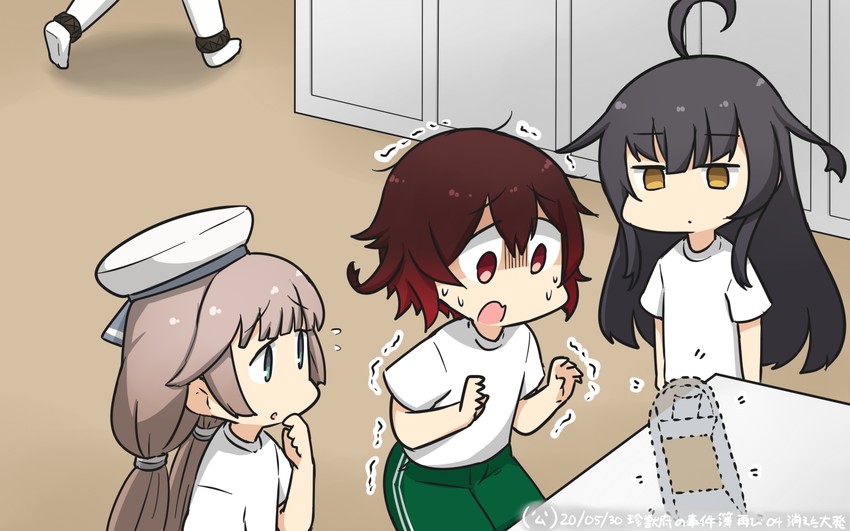 northern ocean princess, mutsuki, mikazuki, and mikura (kantai collection) drawn by hamu_koutarou