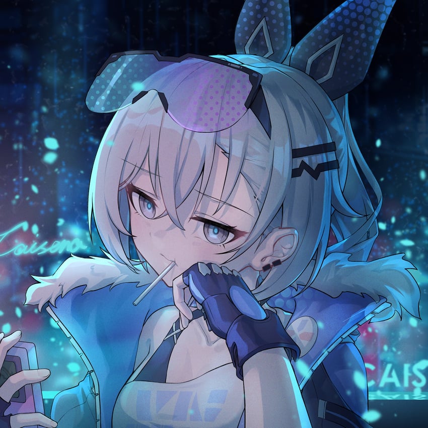 silver wolf (honkai and 1 more) drawn by caisena