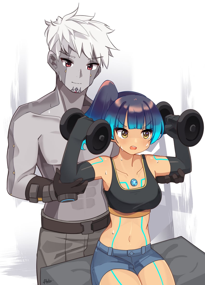 sena and lanz (xenoblade chronicles and 1 more) drawn by farrel_kb