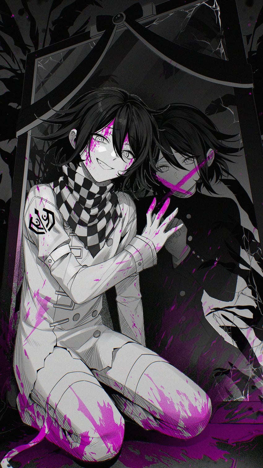 oma kokichi (danganronpa and 1 more) drawn by nanin