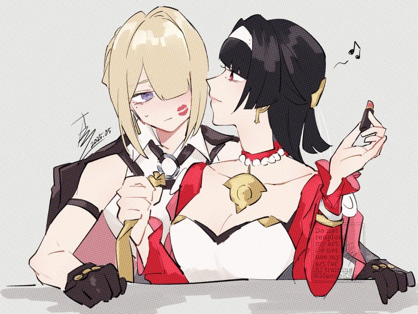 evelyn chevalier and astra yao (zenless zone zero) drawn by maonokiuro
