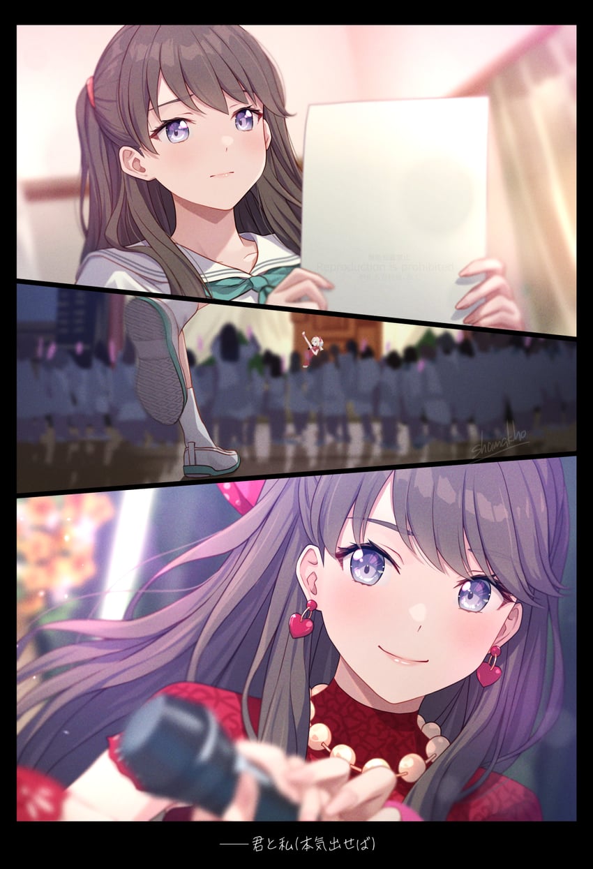 fujishima megumi and osawa rurino (love live! and 1 more) drawn by shamakho