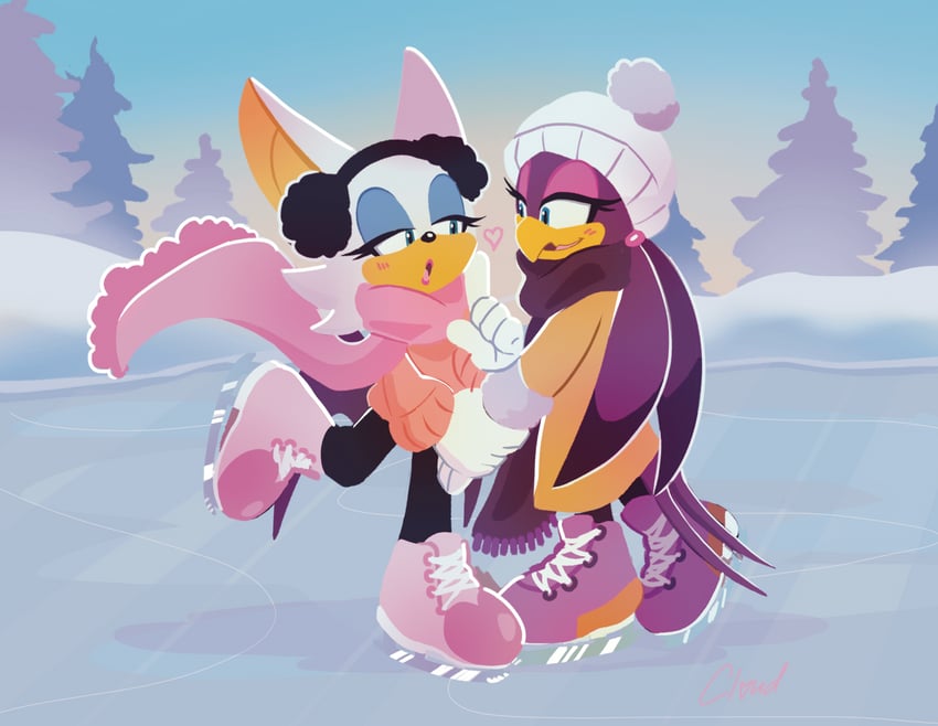 rouge the bat and wave the swallow (sonic and 1 more) drawn by cloudvampire