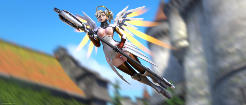 mercy (overwatch and 1 more) drawn by ellowas