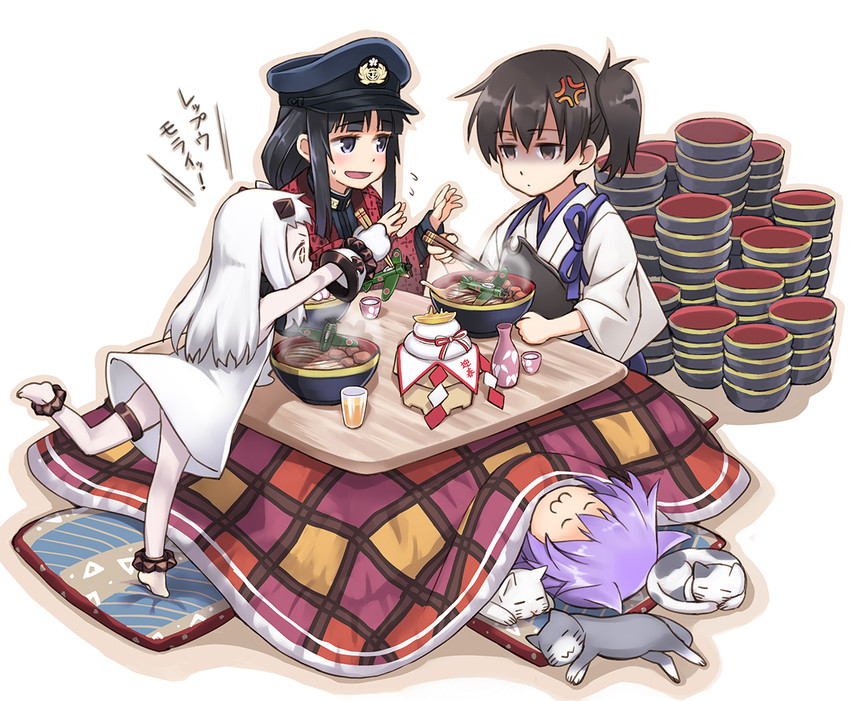 kaga, northern ocean princess, female admiral, tama, and teruyof (kantai collection) drawn by matsuryuu