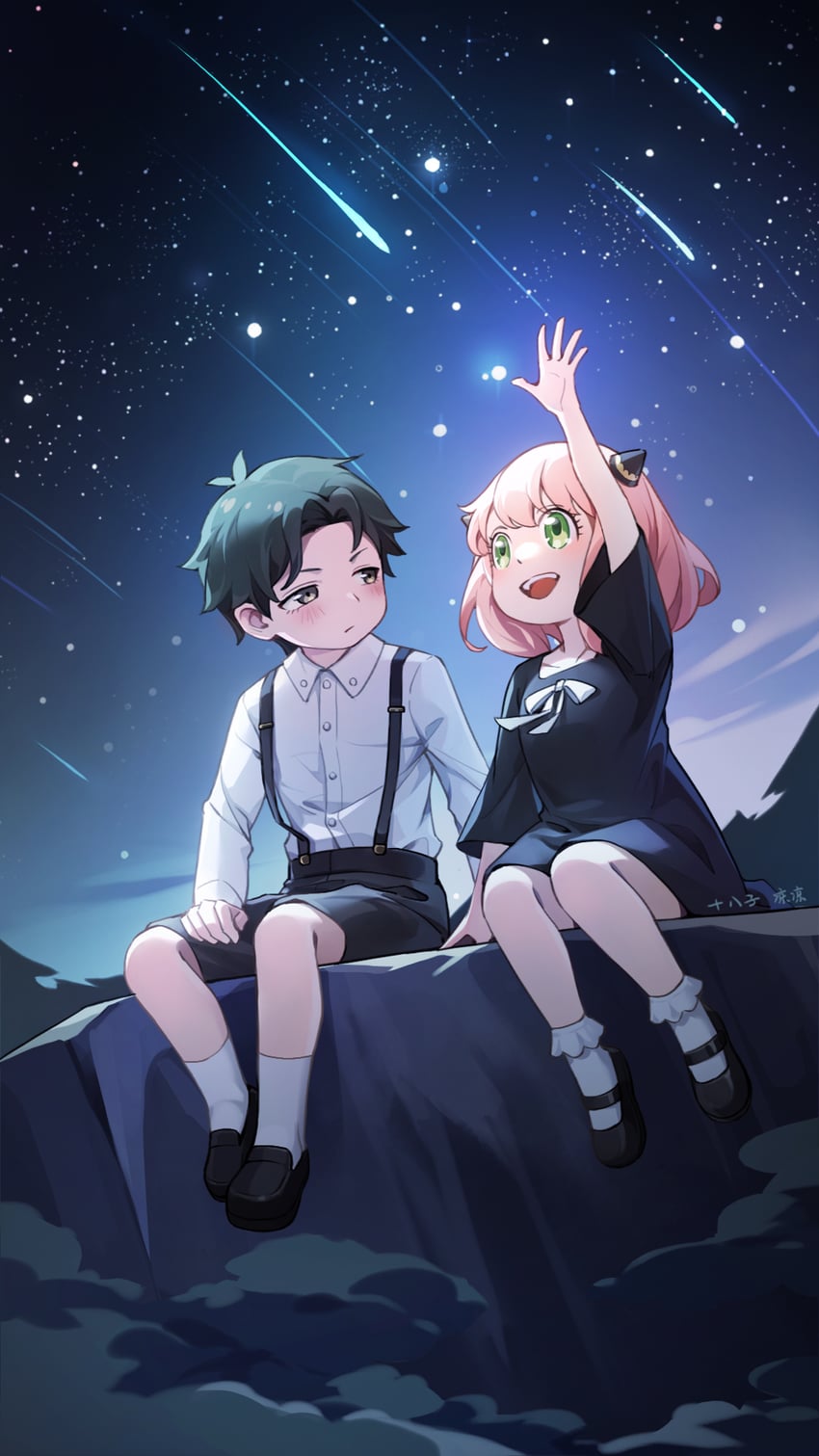 anya and damian desmond (spy x family) drawn by shibaziliangliang
