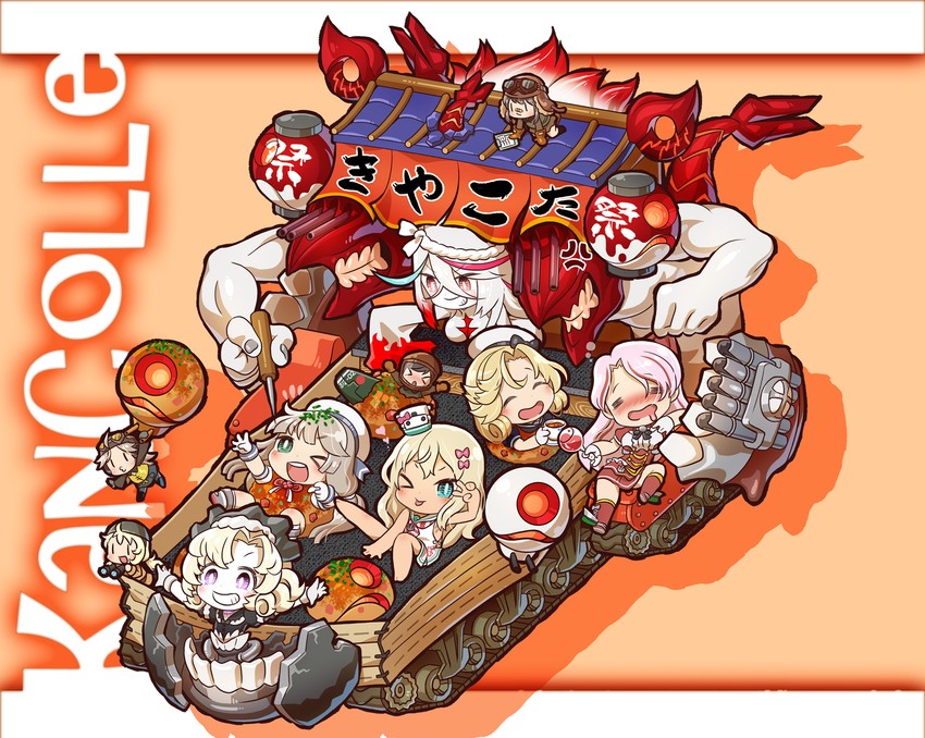 fairy, grecale, janus, mikura, luigi di savoia duca degli abruzzi, and 3 more (kantai collection and 1 more) drawn by chaki_(teasets)
