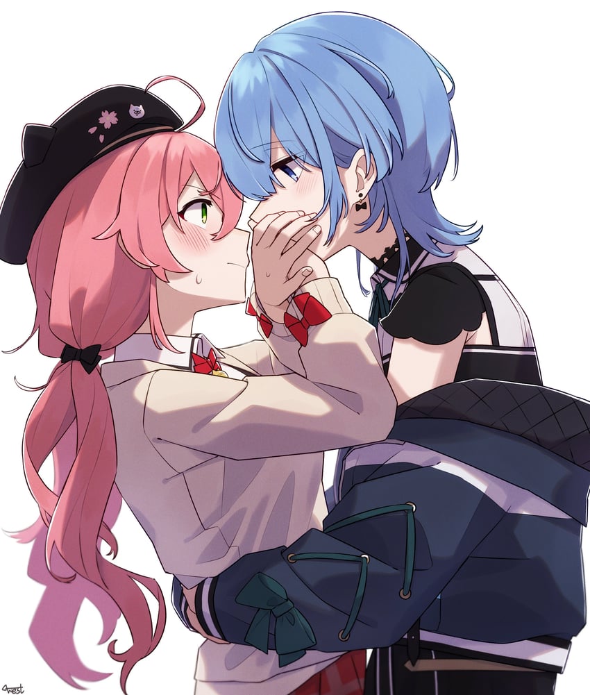hoshimachi suisei and sakura miko (hololive) drawn by westlee_ar