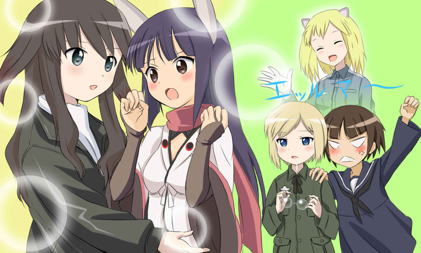 ursula hartmann, anabuki tomoko, elizabeth f. beurling, elma leivonen, and sakomizu haruka (world witches series and 2 more) drawn by kaneko_(novram58)