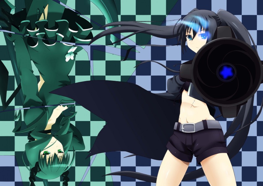 black rock shooter and dead master (black rock shooter) drawn by shin'ya_(nanp)