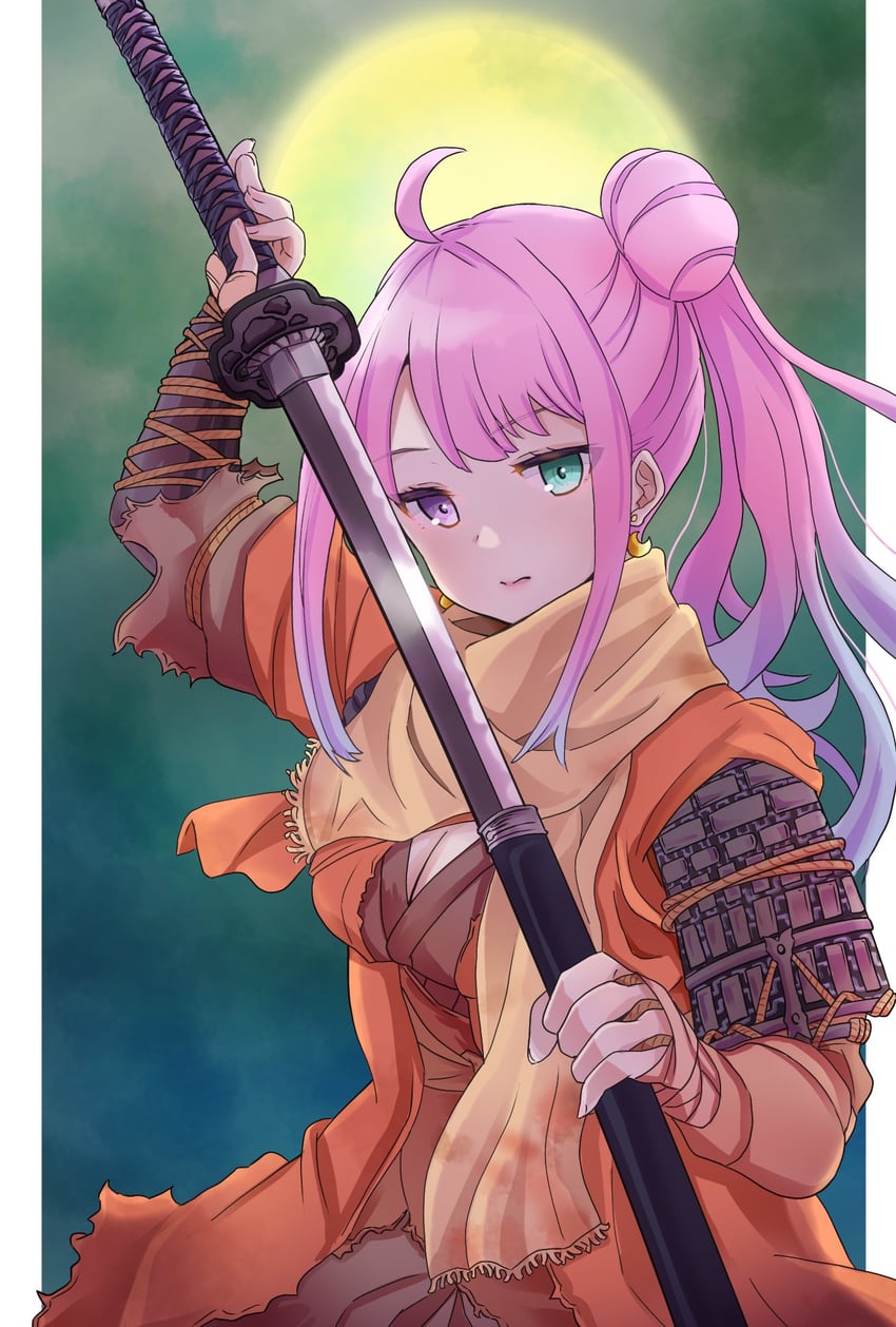 himemori luna and sekiro (hololive and 1 more) drawn by siitake_hat