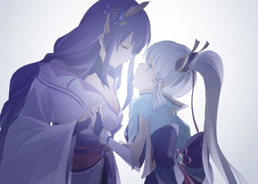 raiden shogun and kamisato ayaka (genshin impact) drawn by yijituolibieguanzhu