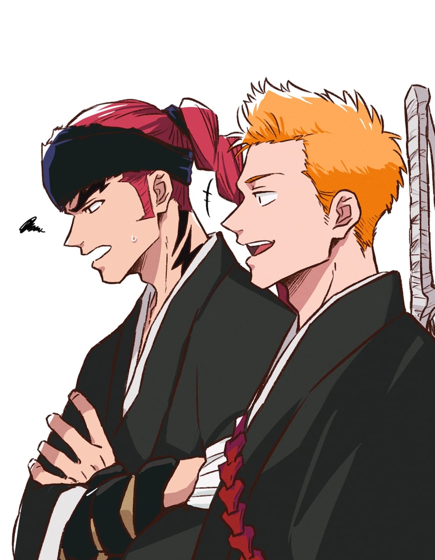 kurosaki ichigo and abarai renji (bleach) drawn by choko_egg