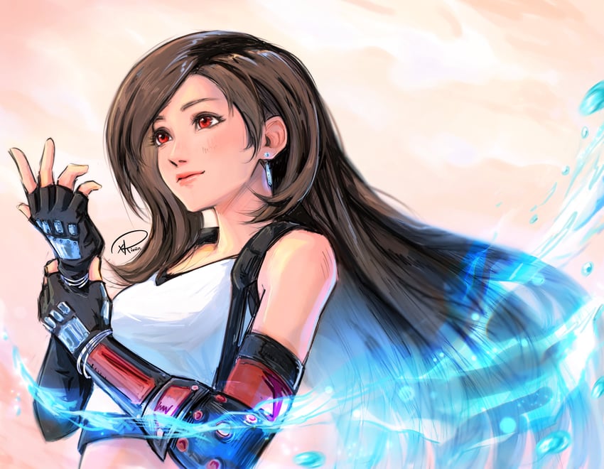 tifa lockhart (final fantasy and 3 more) drawn by kuroiitulip