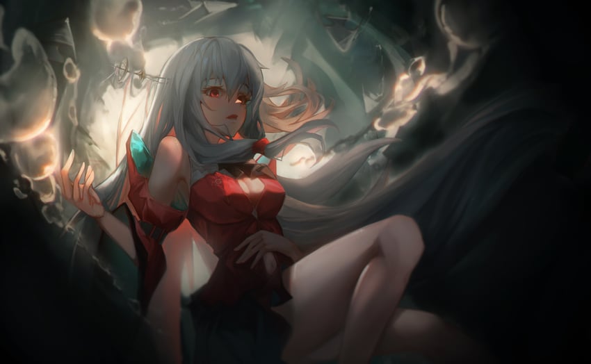 skadi and skadi the corrupting heart (arknights) drawn by fuyoo