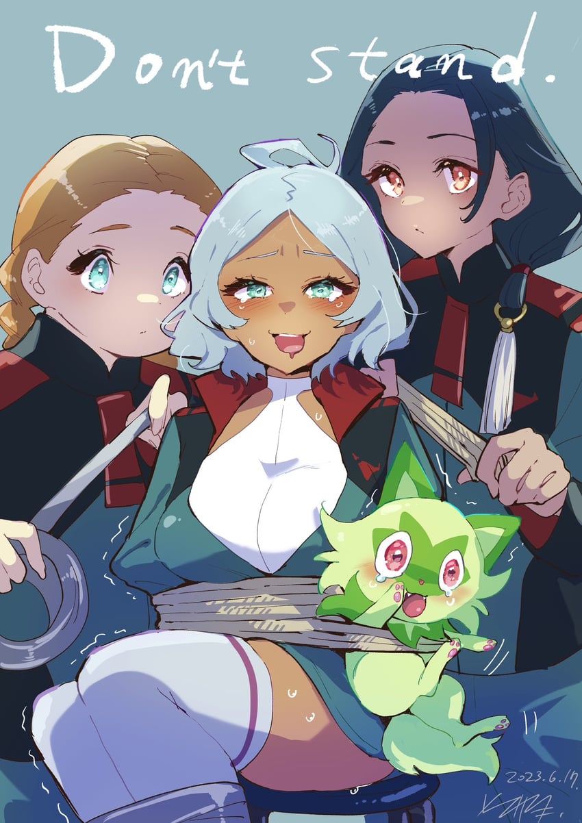 sprigatito, secelia dote, lilique kadoka lipati, and aliya mahvash (pokemon and 2 more) drawn by hinosaka_aki