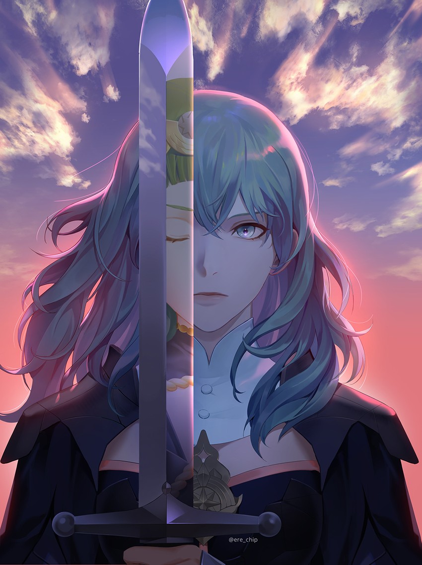 female byleth and sothis (fire emblem and 1 more) drawn by ere_chip