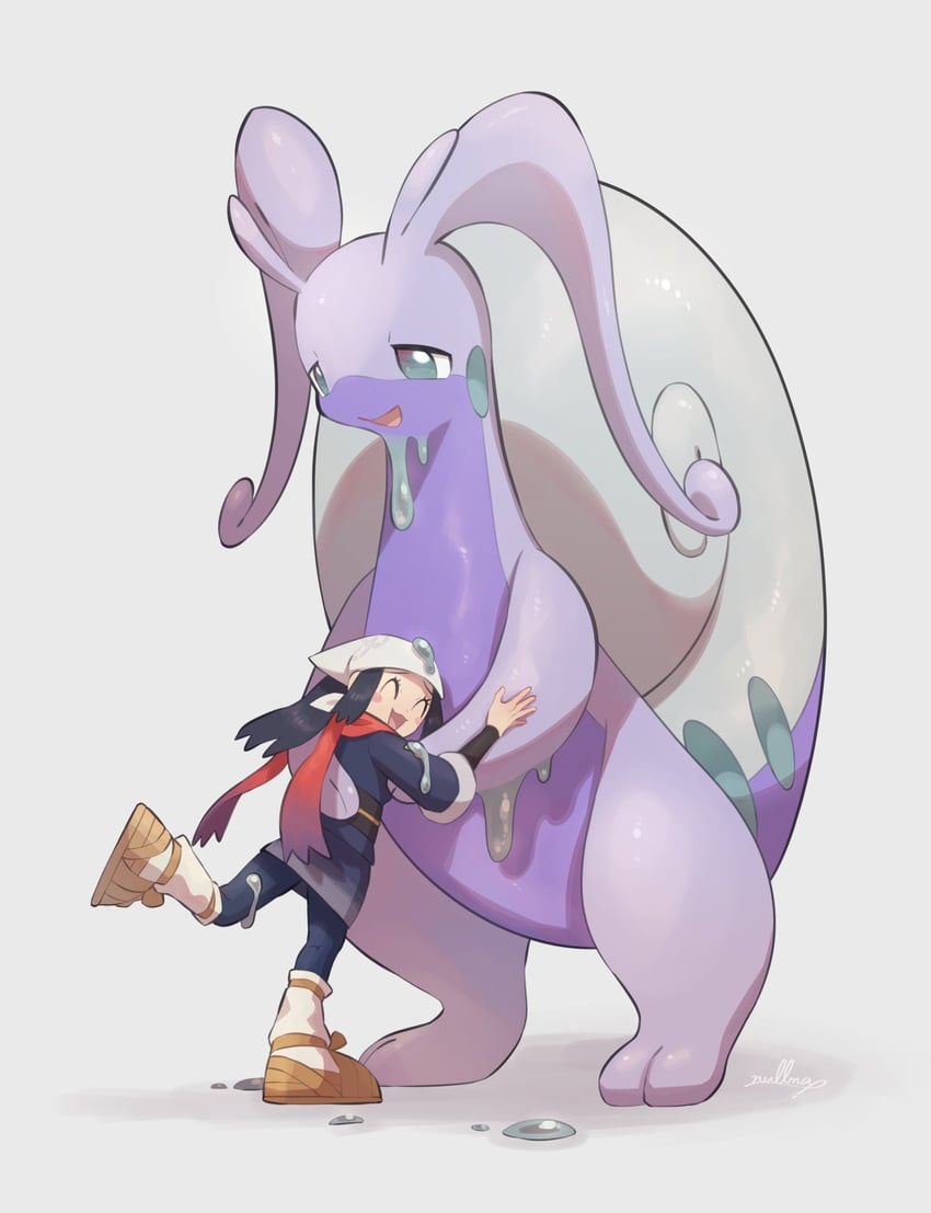 akari and hisuian goodra (pokemon and 1 more) drawn by nullma