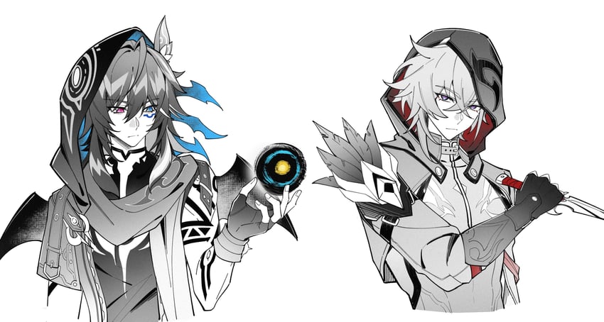 ororon and moze (genshin impact and 3 more) drawn by ooo0ooooo