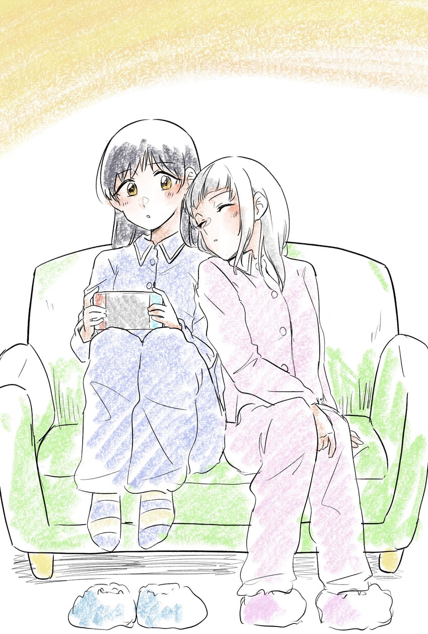 arashi chisato and hazuki ren (love live! and 1 more) drawn by kikorinolily