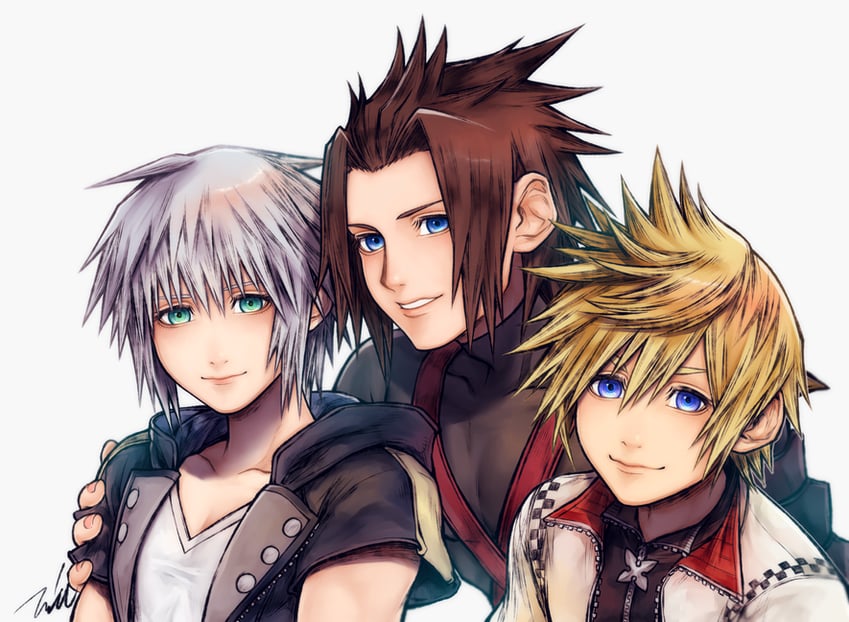 roxas, riku, and terra (kingdom hearts and 1 more) drawn by mim_(mimya0600)