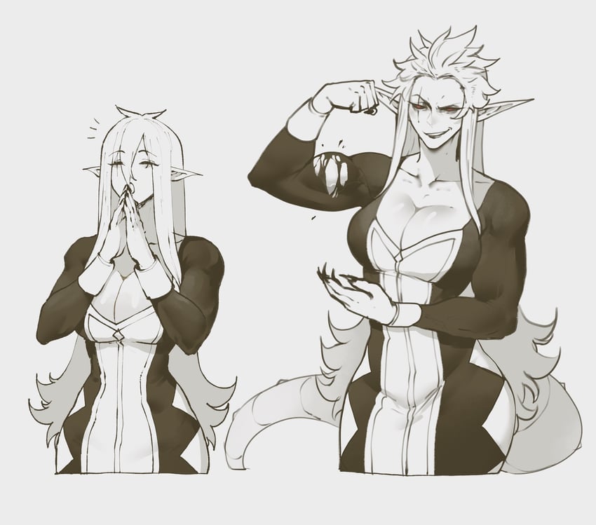 sister almonde and baphomet (original and 1 more) drawn by nyantcha