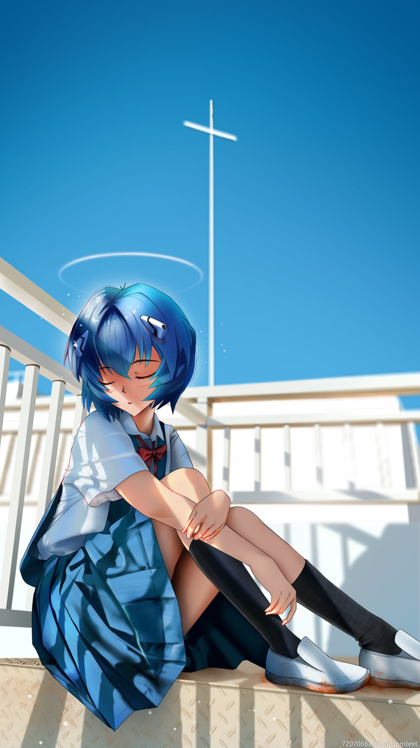 ayanami rei (neon genesis evangelion and 2 more) drawn by botttomtext