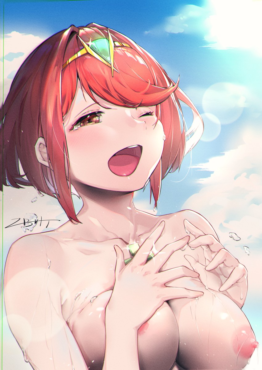 pyra (xenoblade chronicles and 1 more) drawn by zhan_bu