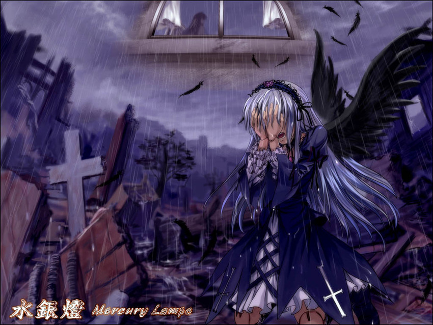 suigintou and kakizaki megu (rozen maiden) drawn by mutsuki_(moonknives)