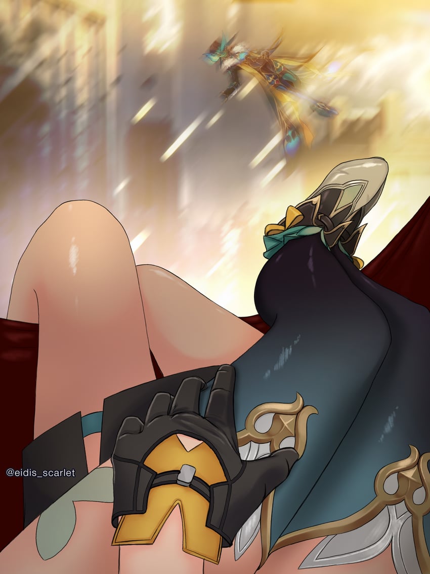 trailblazer, firefly, stelle, and aventurine (honkai and 1 more) drawn by eidis_scarlet