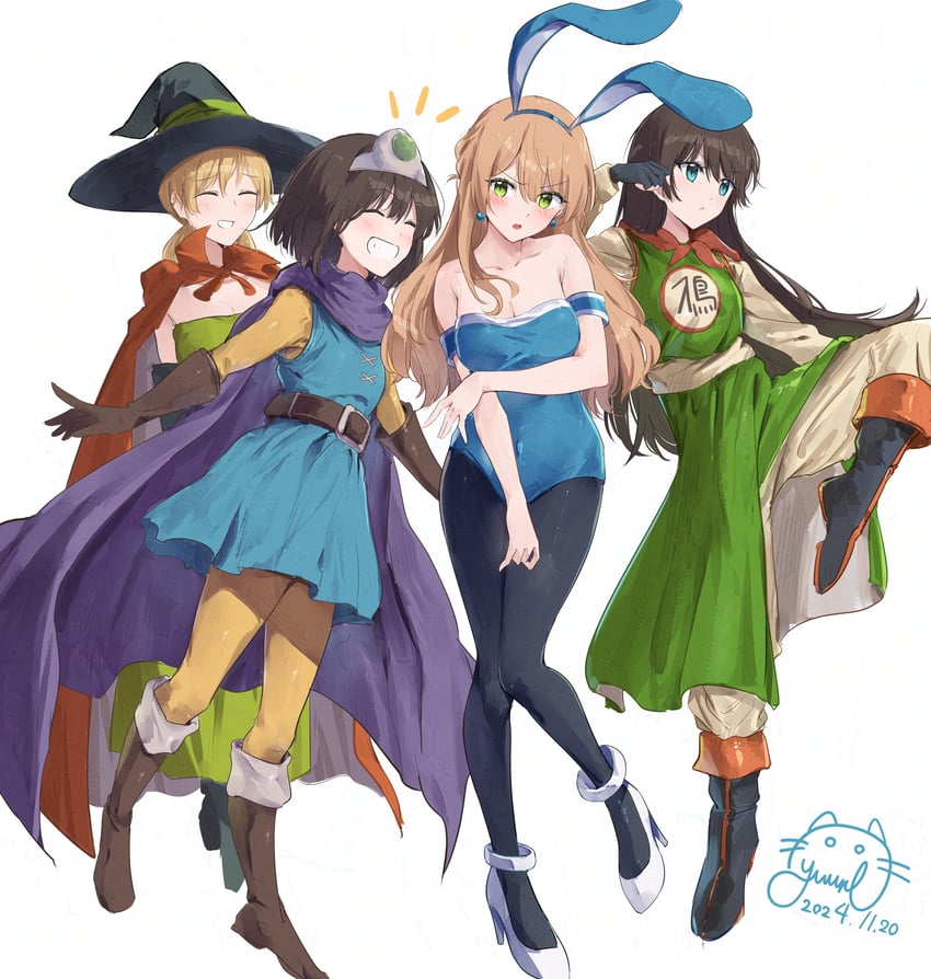 nanami touko, heroine, martial artist, mage, gadabout, and 3 more (dragon quest and 2 more) drawn by yuuri_(orz_commushows)
