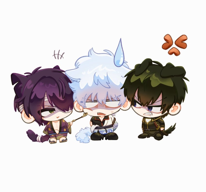 sakata gintoki, hijikata toushirou, and takasugi shinsuke (gintama) drawn by kgymkou1205