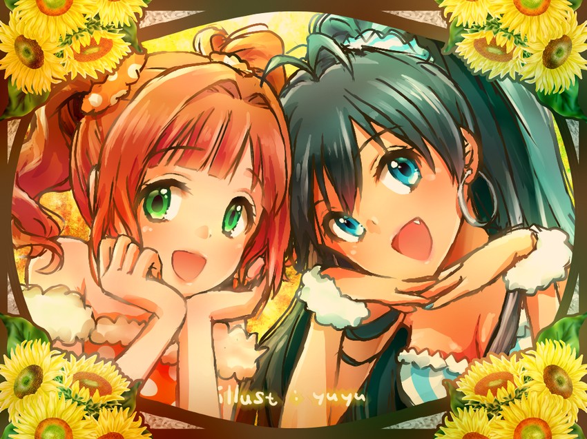 ganaha hibiki and takatsuki yayoi (idolmaster) drawn by yuyu_(yuyurhythm)
