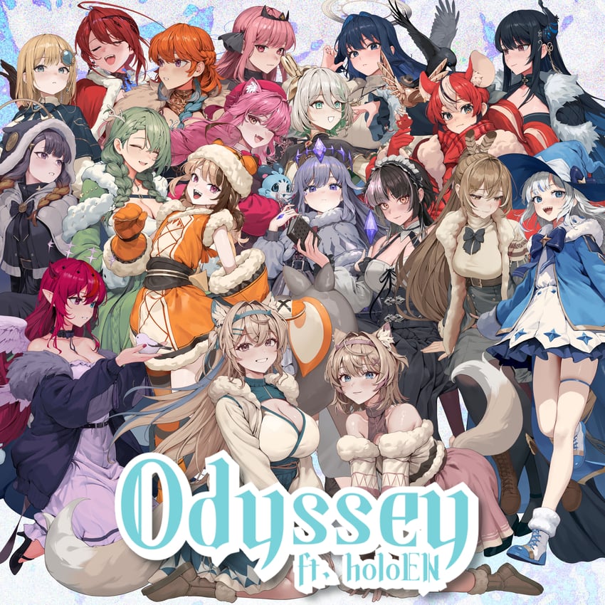 gawr gura, mori calliope, ninomae ina'nis, ouro kronii, nanashi mumei, and 14 more (hololive and 2 more) drawn by gum_shrew