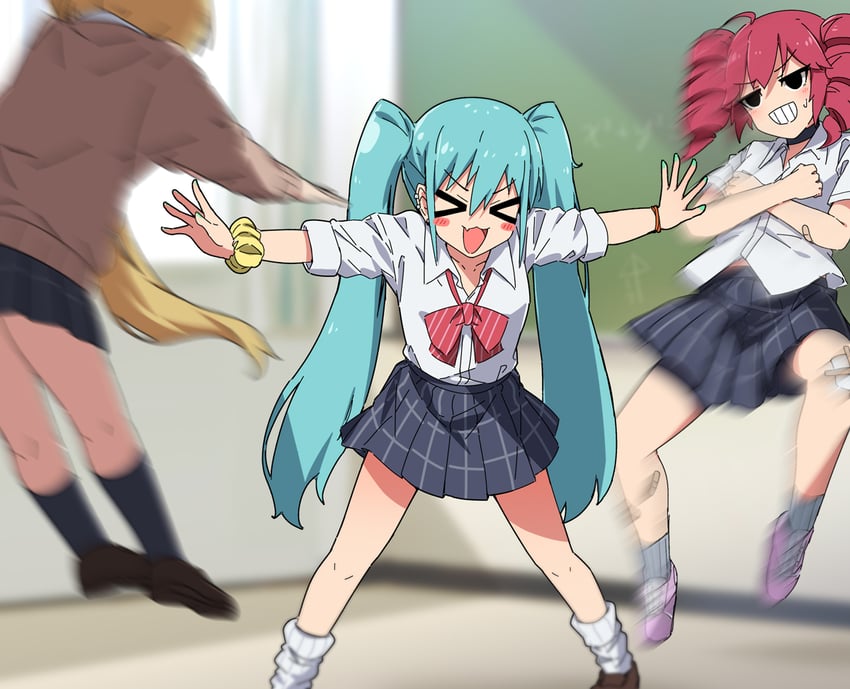 hatsune miku, kasane teto, and akita neru (vocaloid and 2 more) drawn by necono_(nekonosora1207)