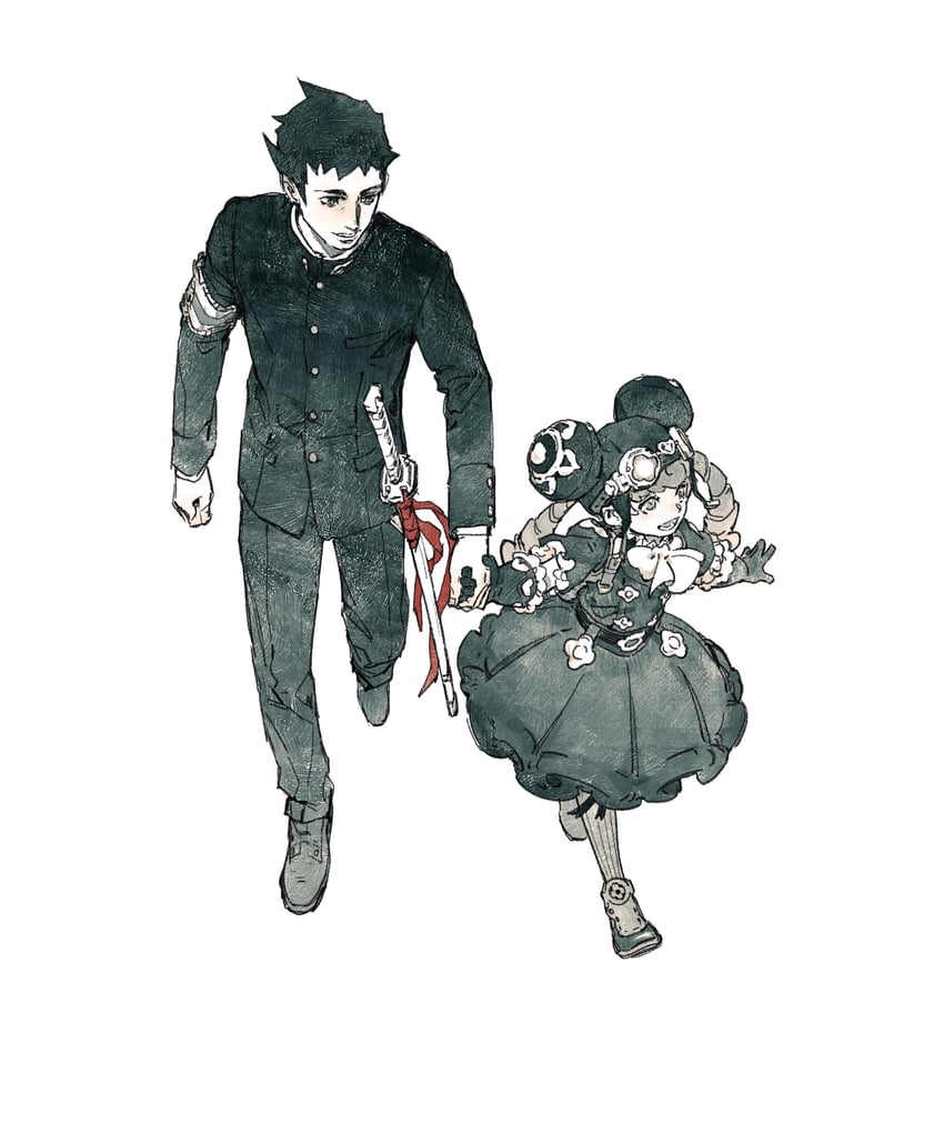 ryunosuke naruhodo and iris wilson (ace attorney and 1 more) drawn by creamyghost