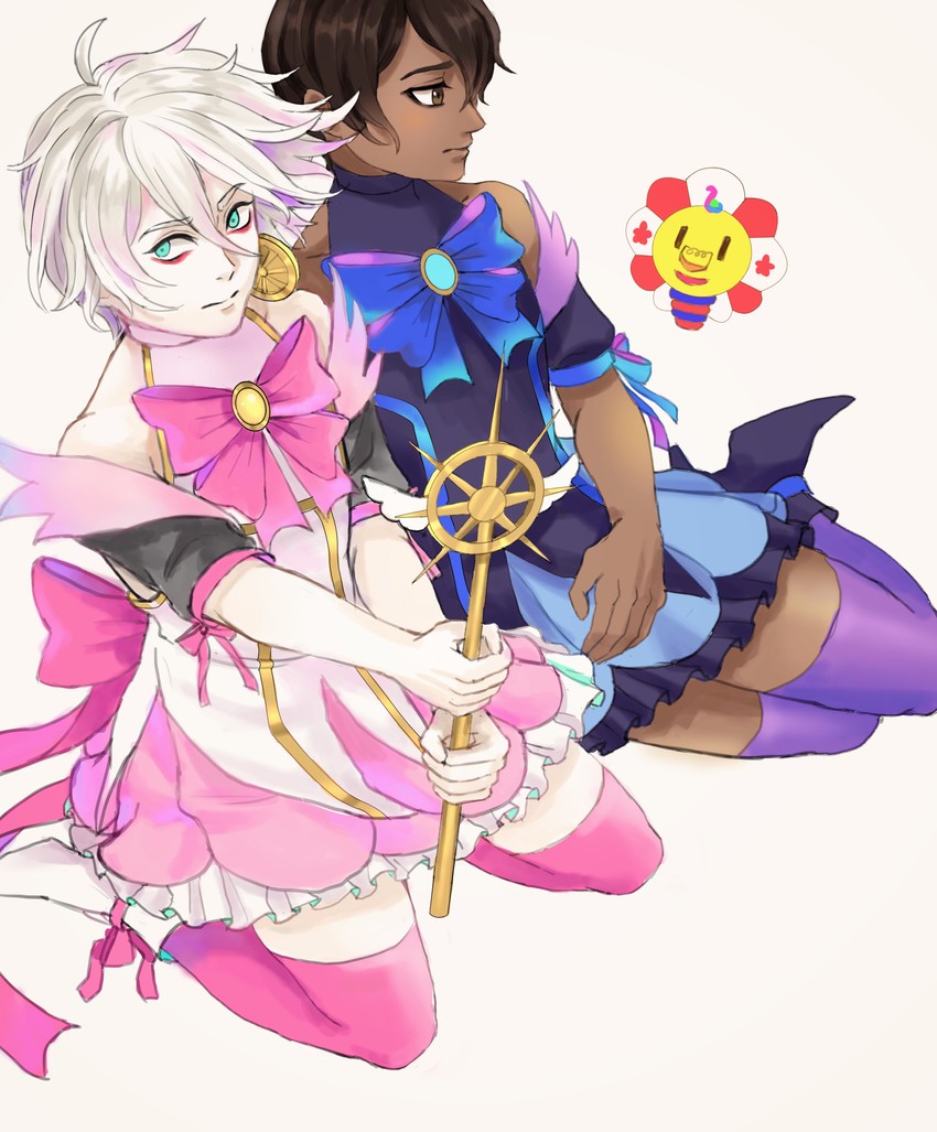 karna, arjuna, and thomas edison (fate and 1 more) drawn by aikou_echo