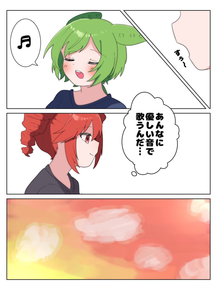kasane teto and zundamon (voiceroid and 3 more) drawn by haru_maron