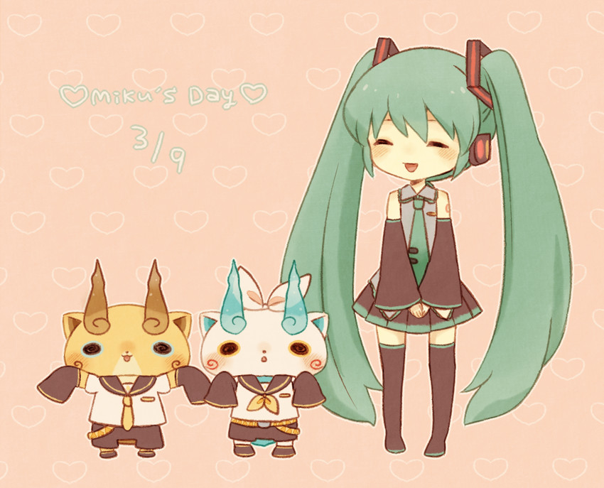 hatsune miku, kagamine rin, kagamine len, komasan, and komajirou (vocaloid and 1 more) drawn by kanacho