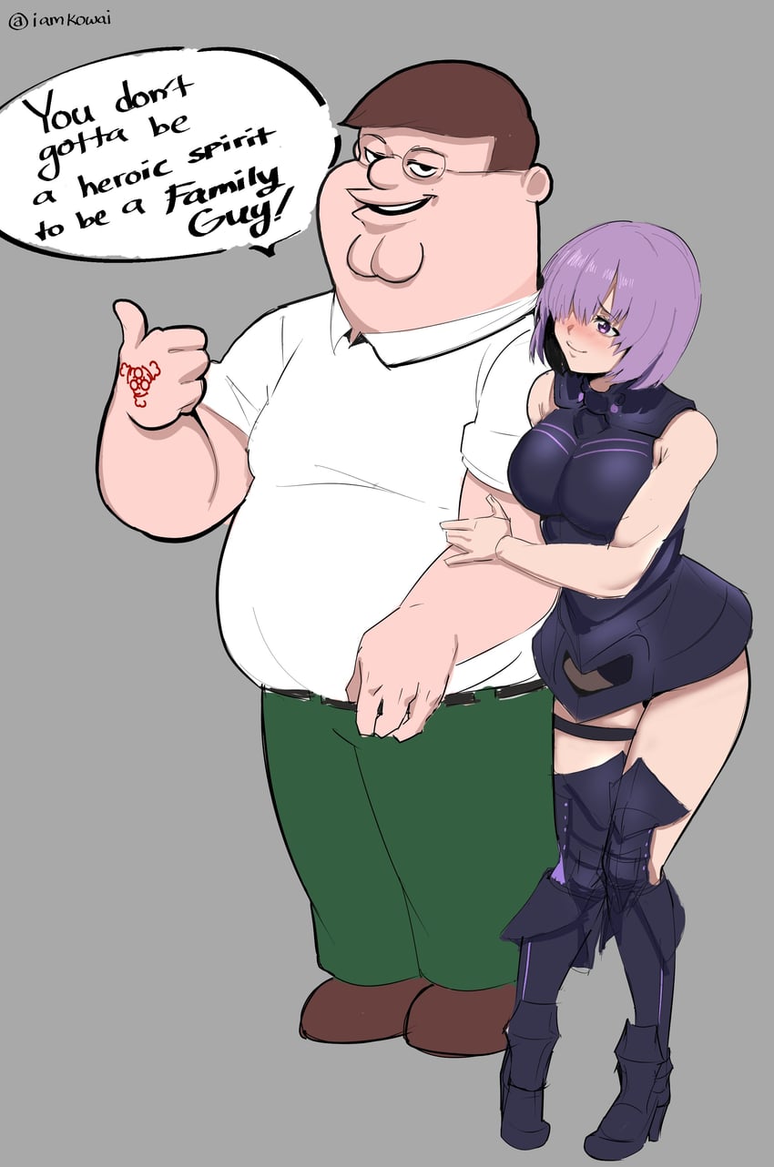mash kyrielight and peter griffin (fate and 2 more) drawn by kowai_(iamkowai)