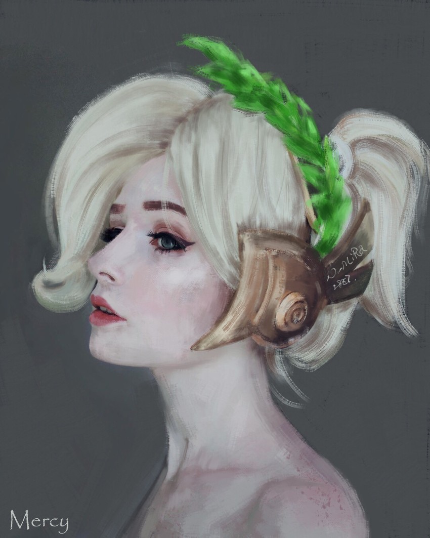 mercy and winged victory mercy (overwatch and 1 more) drawn by nier_mira