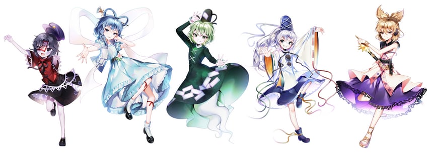 toyosatomimi no miko, mononobe no futo, kaku seiga, miyako yoshika, and soga no tojiko (touhou and 1 more) drawn by it_po_(sss_cmy)