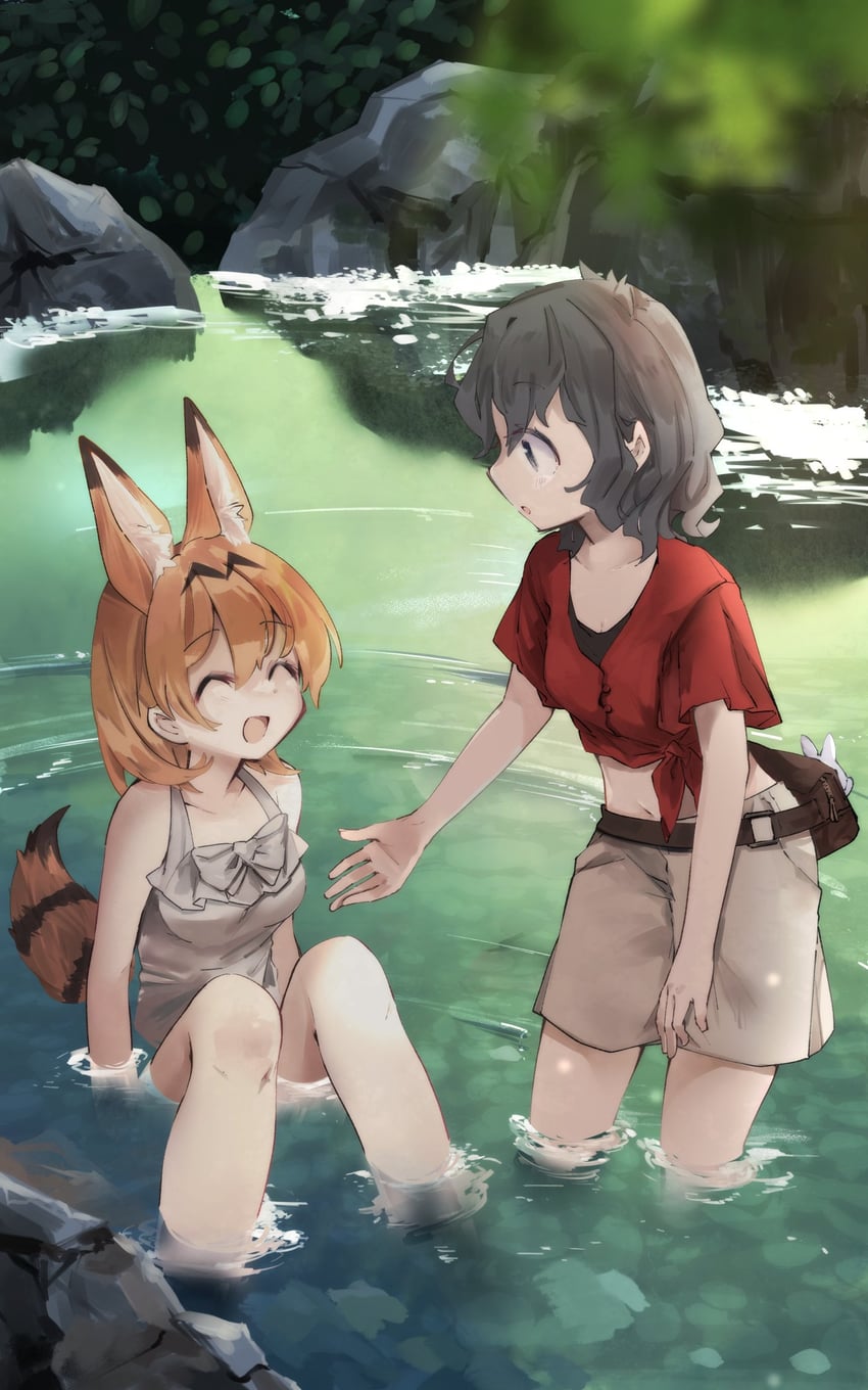 serval and kaban (kemono friends) drawn by nanana_(nanana_iz)