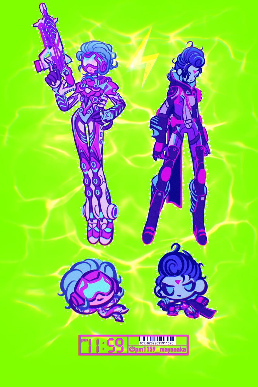 wraith, horizon, overfloater horizon, and neon spectre wraith (apex legends) drawn by pm11:19