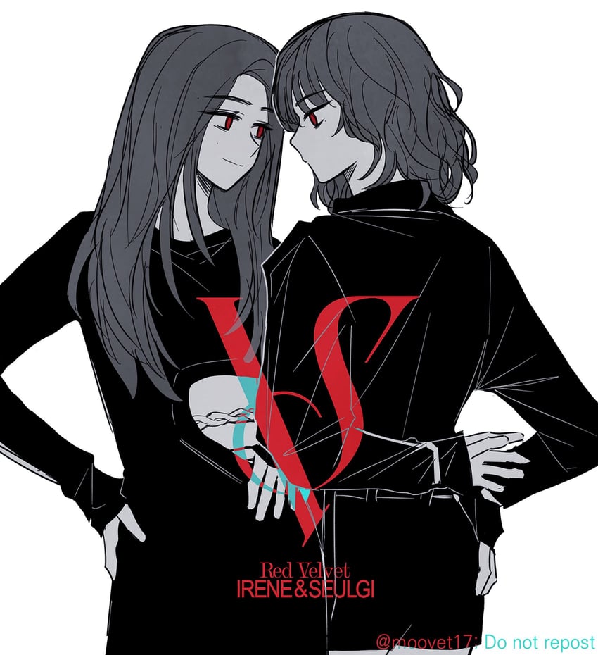 seulgi and irene (real life and 1 more) drawn by moovet17