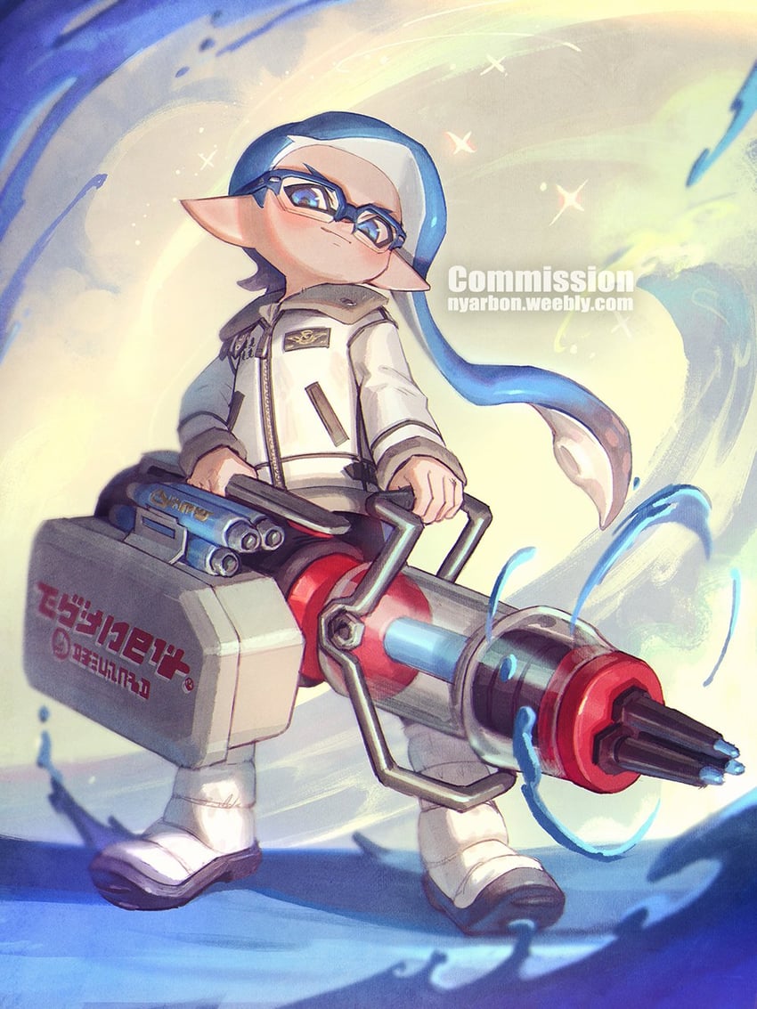 inkling player character and inkling girl (splatoon and 1 more) drawn by biahnyang