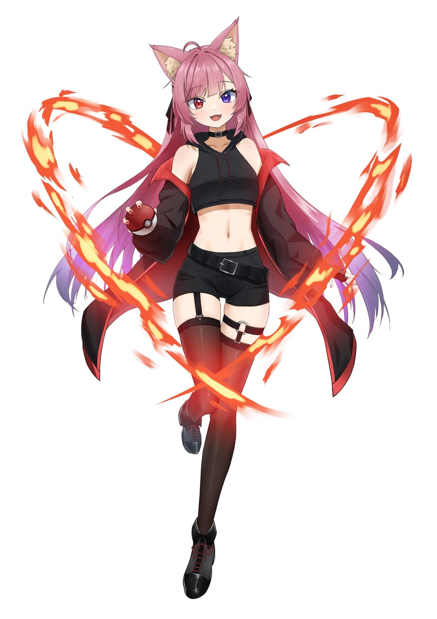 mikeneko (pokemon and 1 more) drawn by water_(pixiv_55477293)